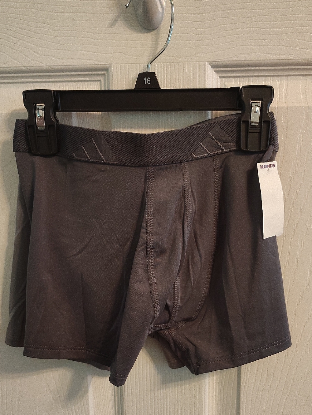 Kids Adidas Charcoal And Light Gray Boxer Briefs